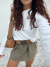 Riverfront Surplus Mini Skirt | Beech Leaves | Free People