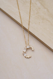 Mixed Crystal Initial 18k Gold Plated Necklace