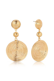 Swirl Pendant Dangle Earrings: 18k Gold Plated
