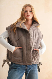 Crochet Lace Puffer Vest