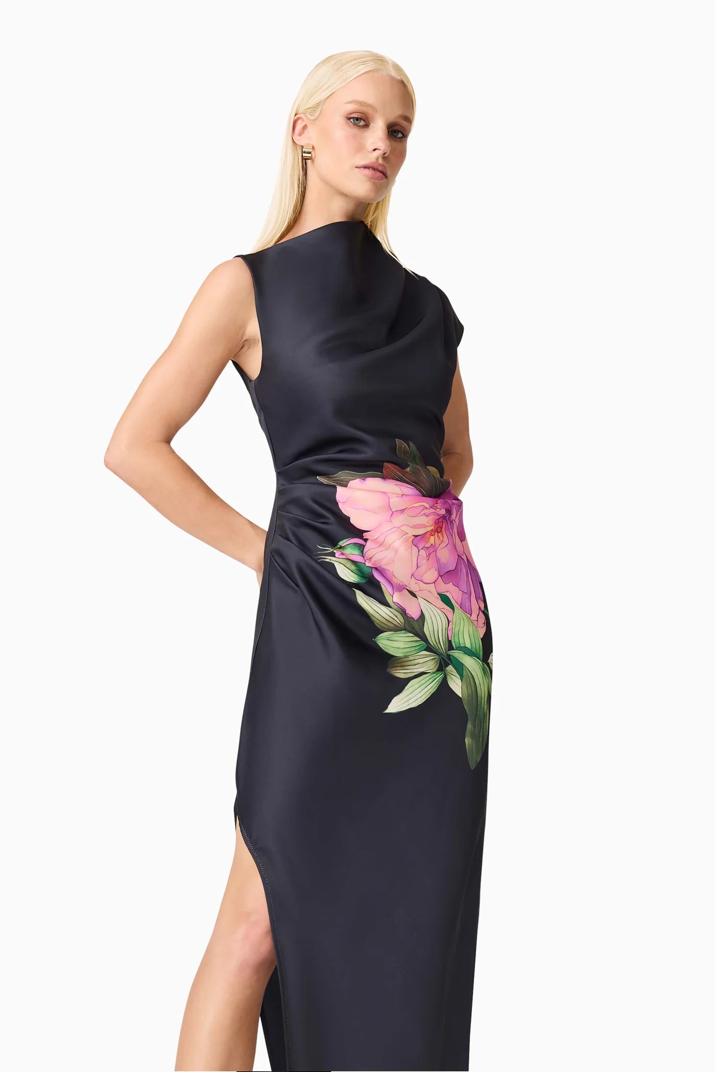 Azelie Asymmetrical Gown in Black