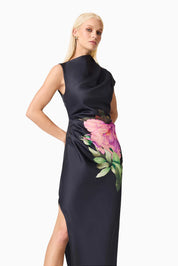 Azelie Asymmetrical Gown in Black