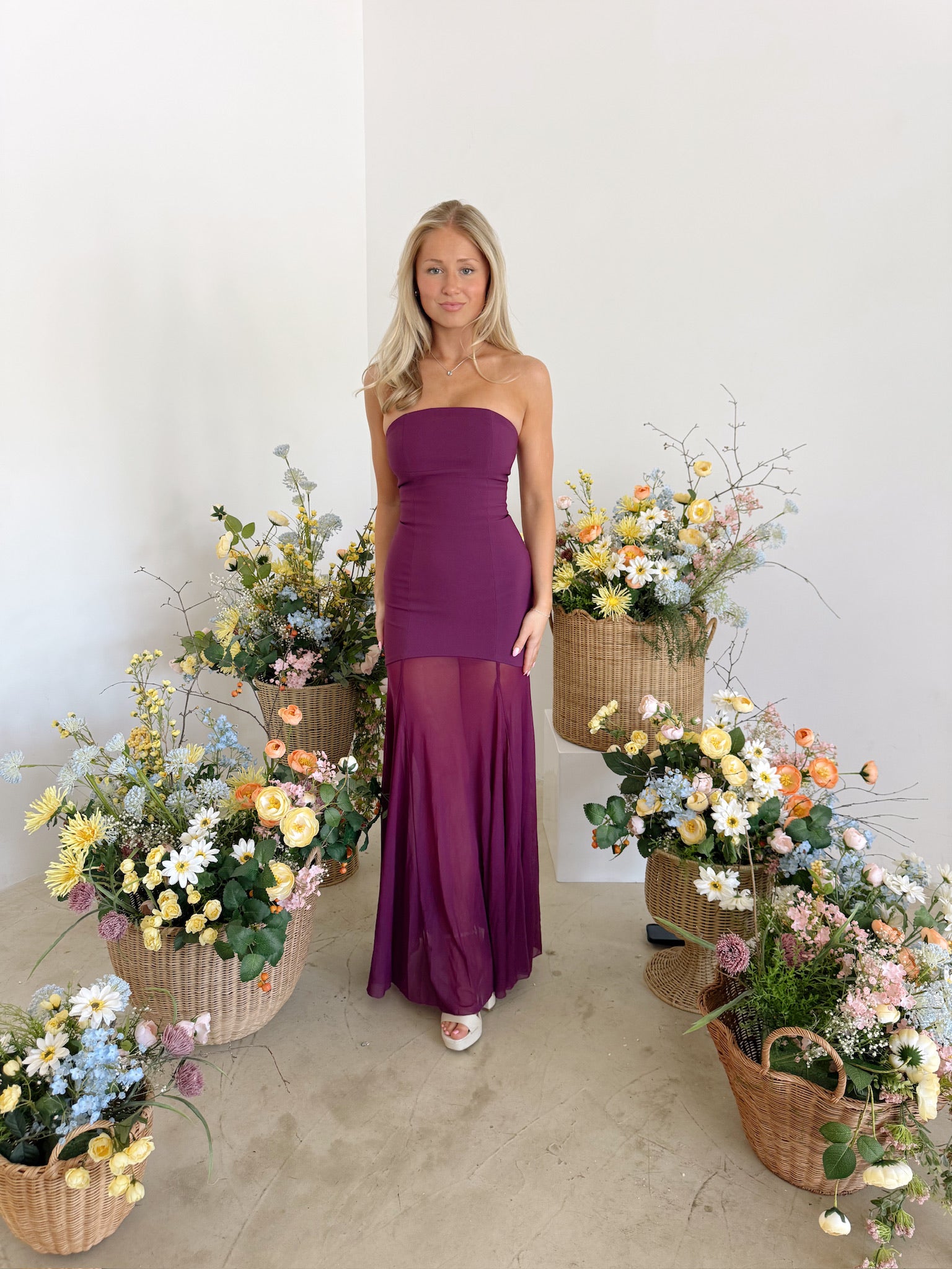 REMI STRAPLESS MAXI DRESS - PLUM
