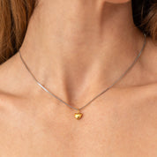 Waterproof Dainty Two-Tone Heart Necklace