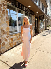 Swept Away Satin Maxi Blush