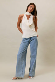 Sadie Scarf Top Cream