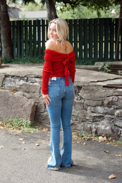 Kerianne Off The Shoulder Top Red