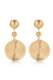 Swirl Pendant Dangle Earrings: 18k Gold Plated