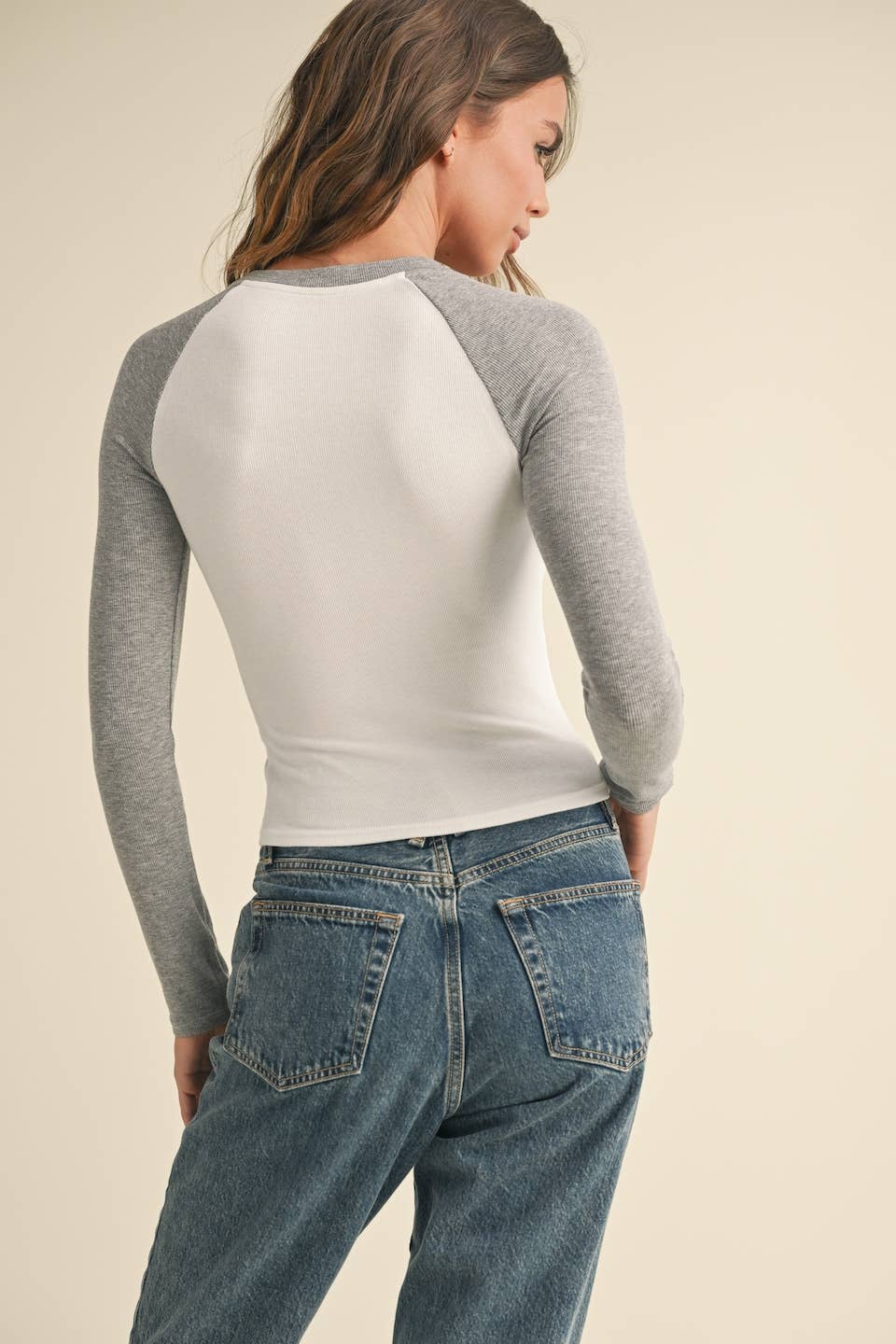 Y2K Raglan Long Sleeve Tee: Chocolate