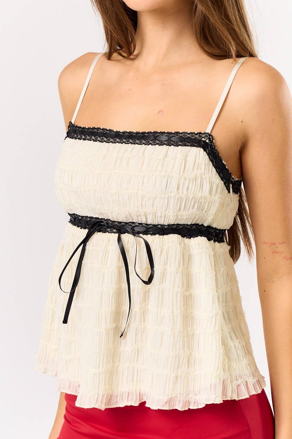 Coquette Cream Top Blk/Wht