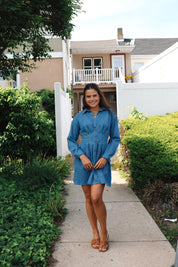 Aria Dress Chambray Blue