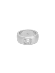 Emerald Cut Treasure Ring: Clear Crystal with 18k Gold Plating
