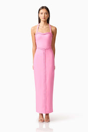 Coralene Halter Gown in Pink
