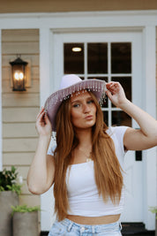 Rhinestone Fringe Cowgirl Hat