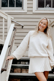 Gabrielle Cream Sweater Skirt Set