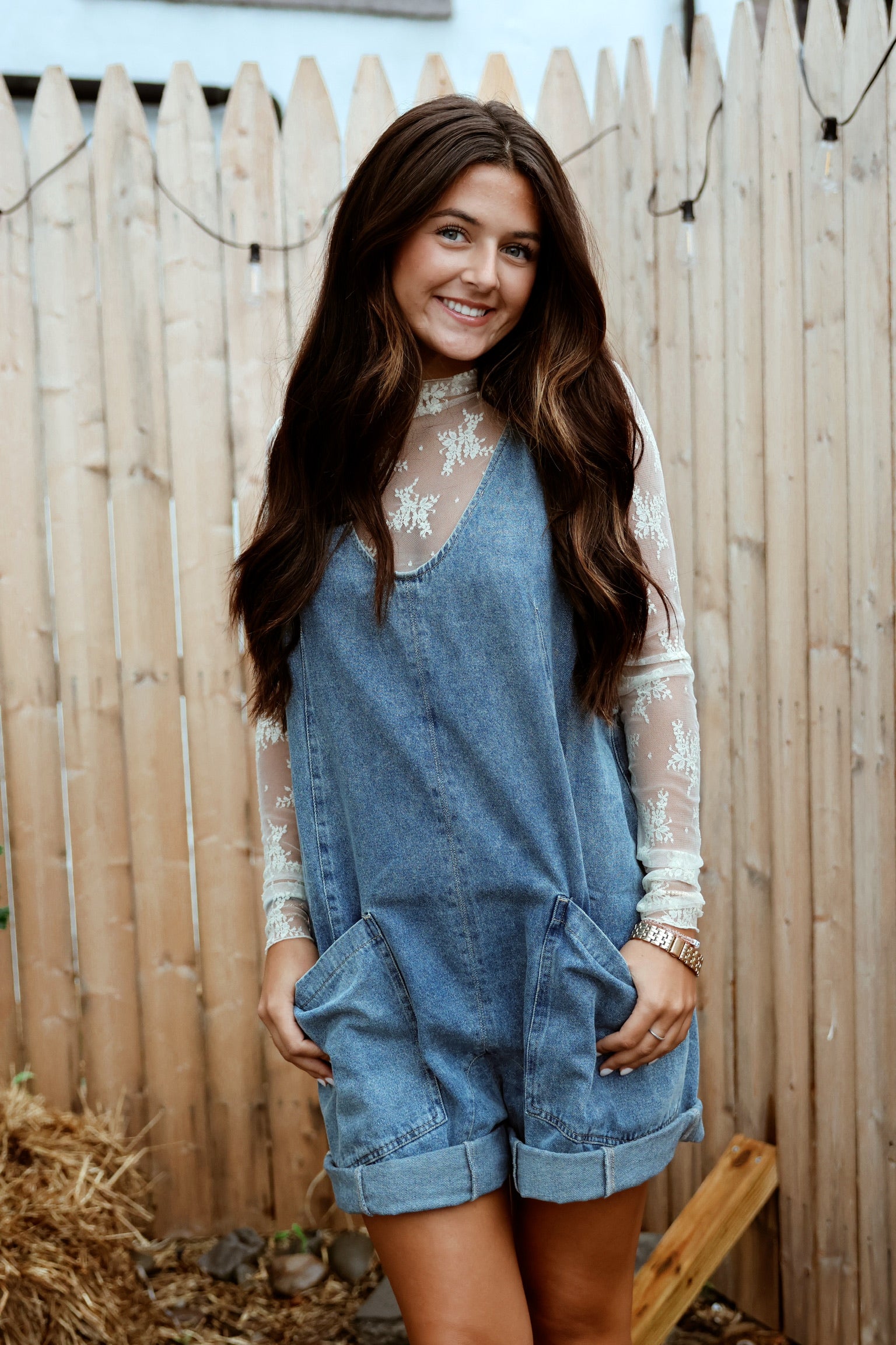 Maxwell Denim Romper Woven