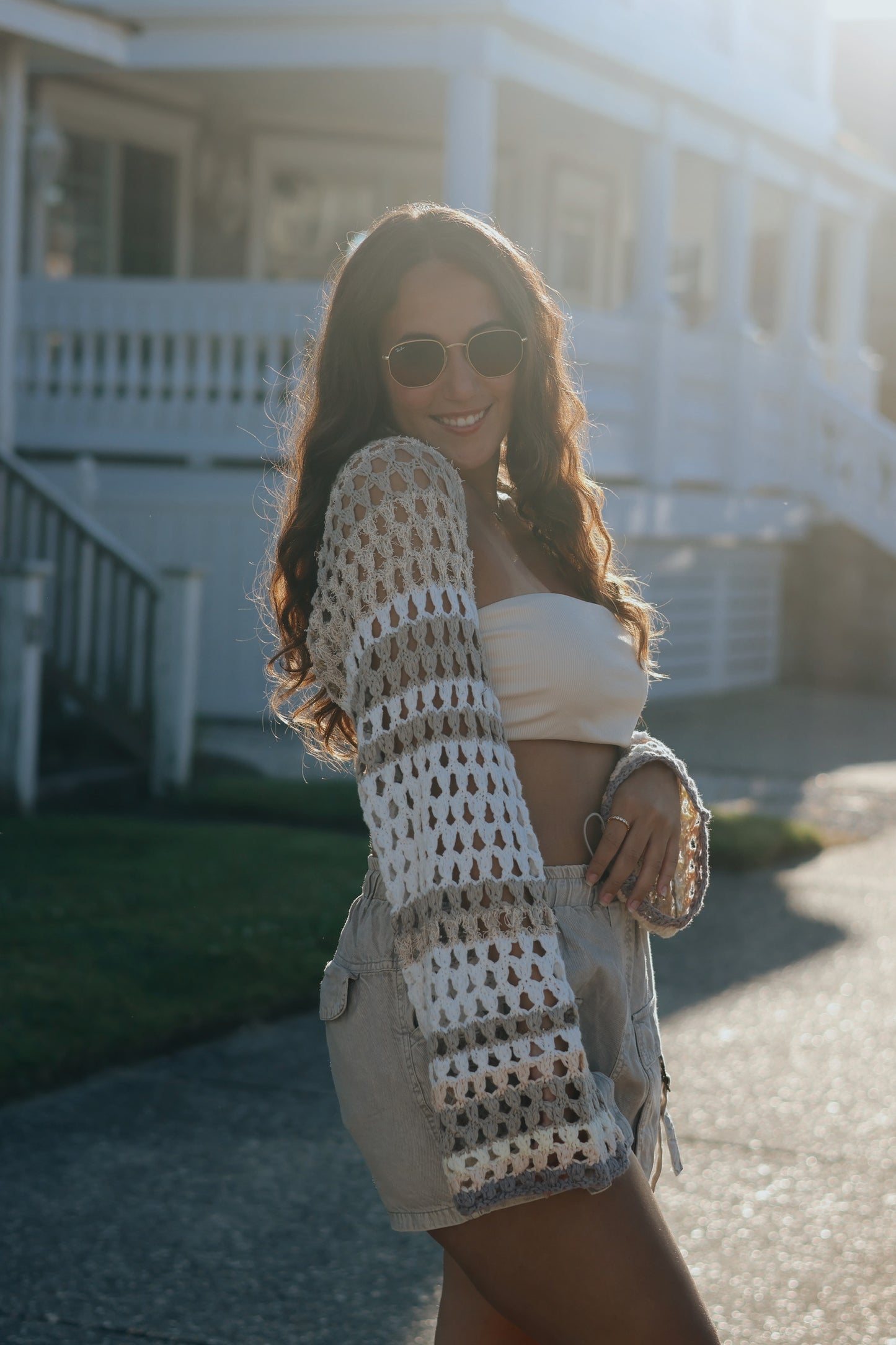 Gia Crochet Shrug - Shell Combo