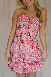 Roseate 3D Floral Mini Dress In Pink