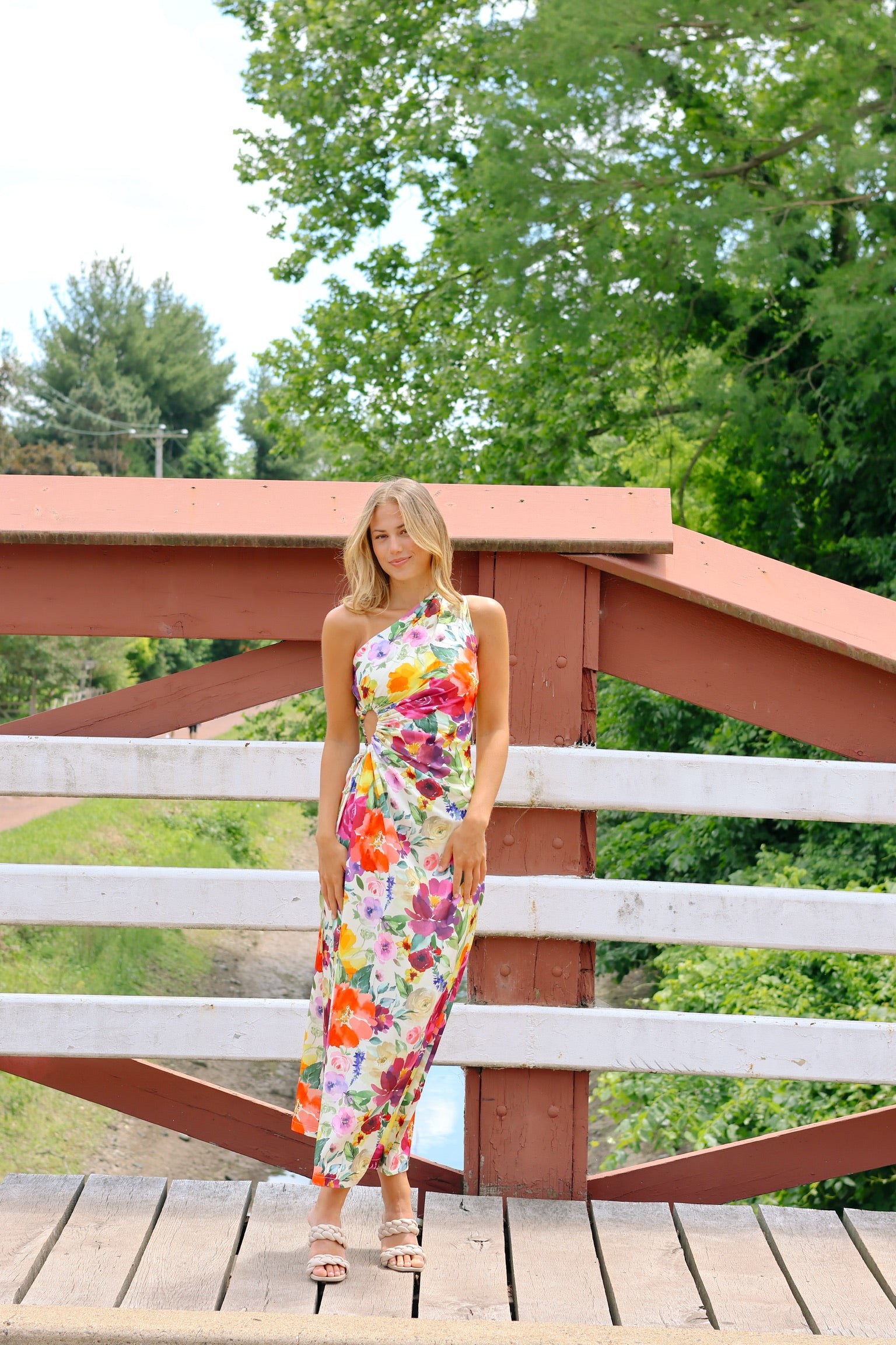 watercolor midi dress Nour Midi Dress Floreale Watercolor Print US M (AU 10)