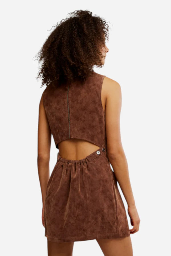 Atlas Suede Mini Dress in Chicory Coffee by FP
