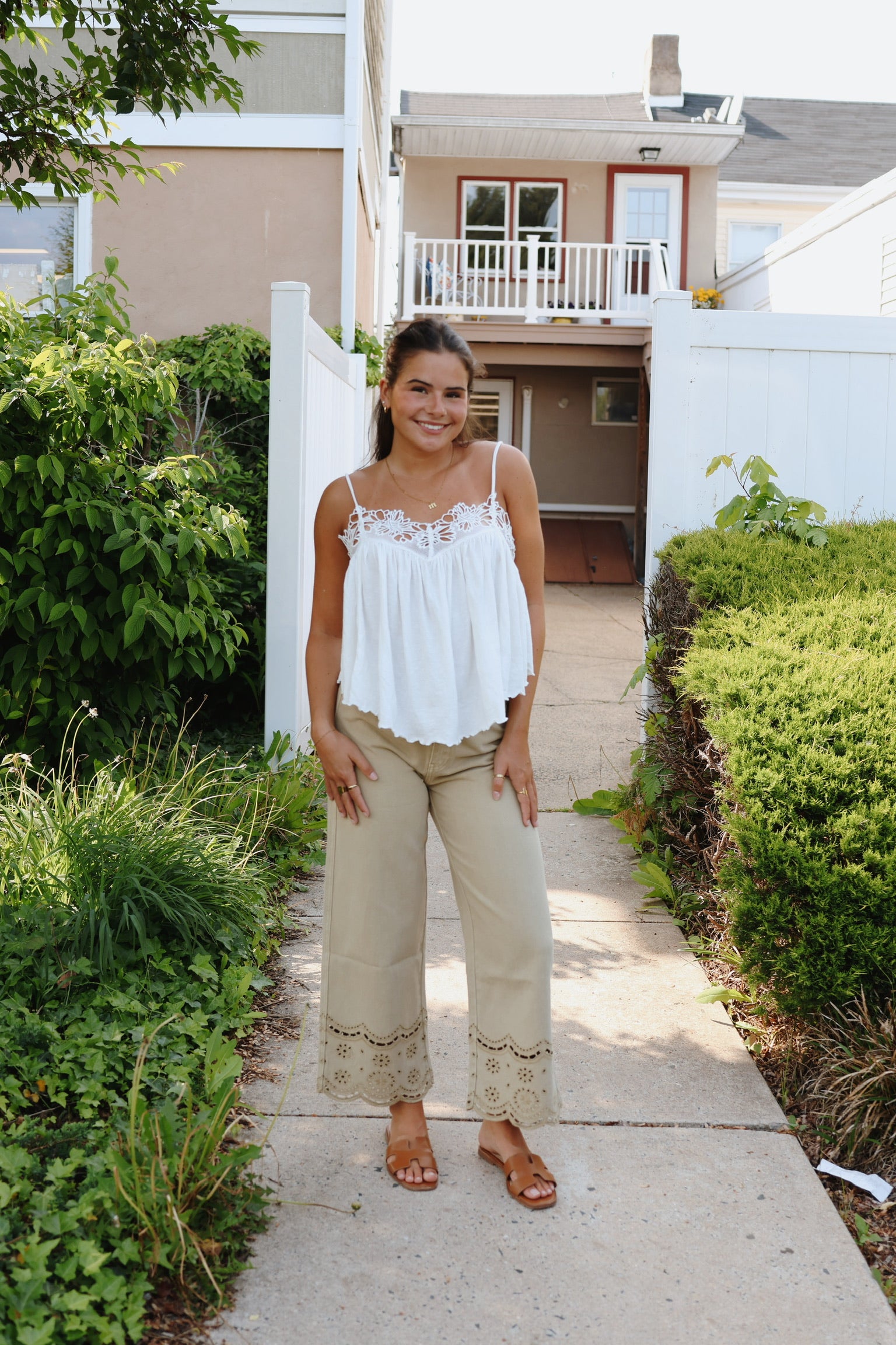 Posie Embroidered Denim Olive