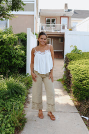 Posie Embroidered Denim Olive