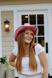 Rhinestone Fringe Cowgirl Hat