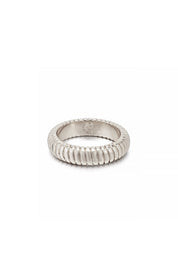 Your Essential 18k Gold Plated Twisted Flex Ring: Rhodium / 7