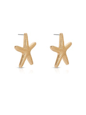 Statement Starfish Stud Earrings: 18k Gold Plated