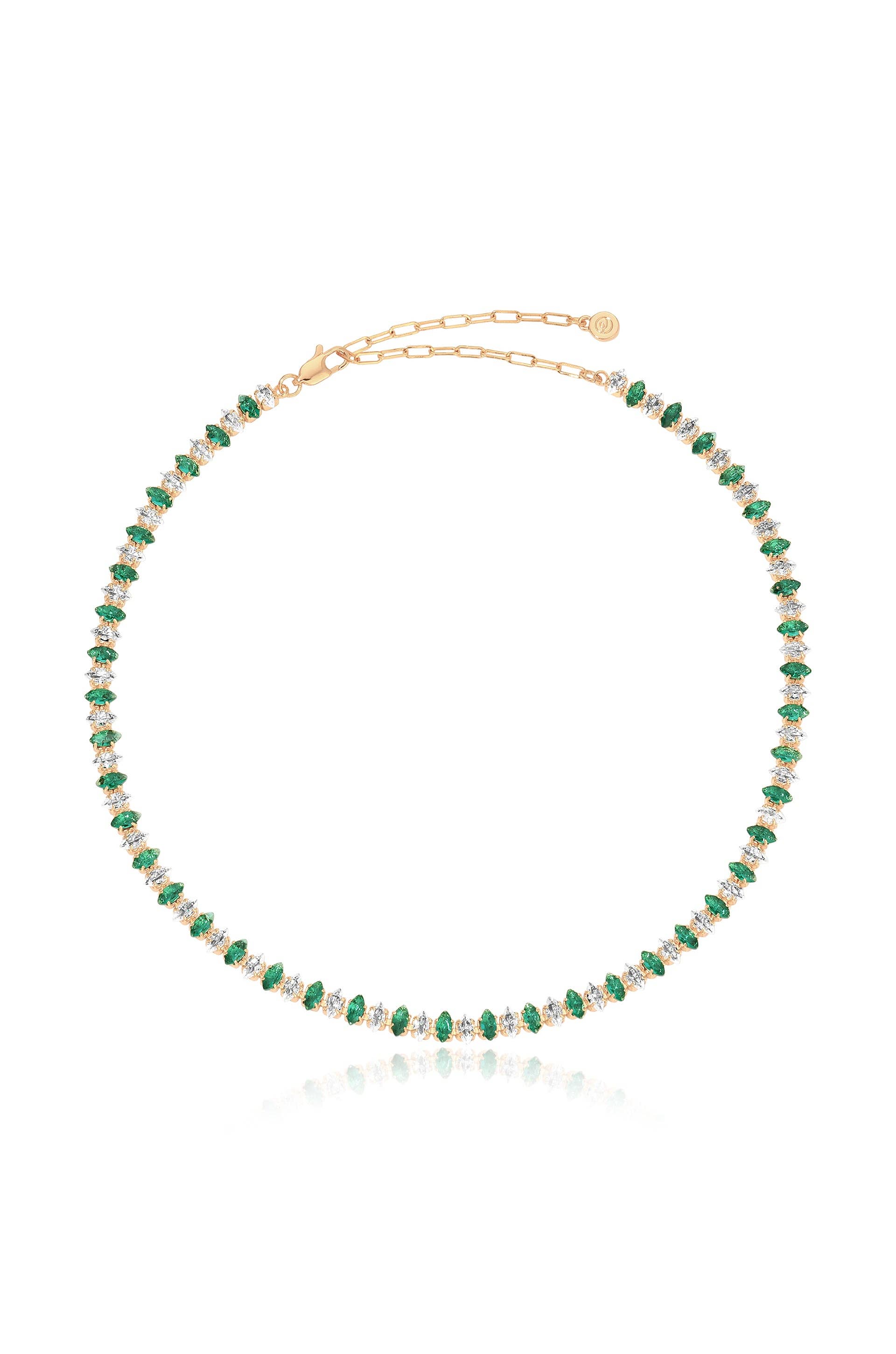 Marquise Necklace: Clear Crystal with 18k Gold Plating