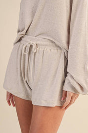 Soft Brushed Hacci Shorts: Beige