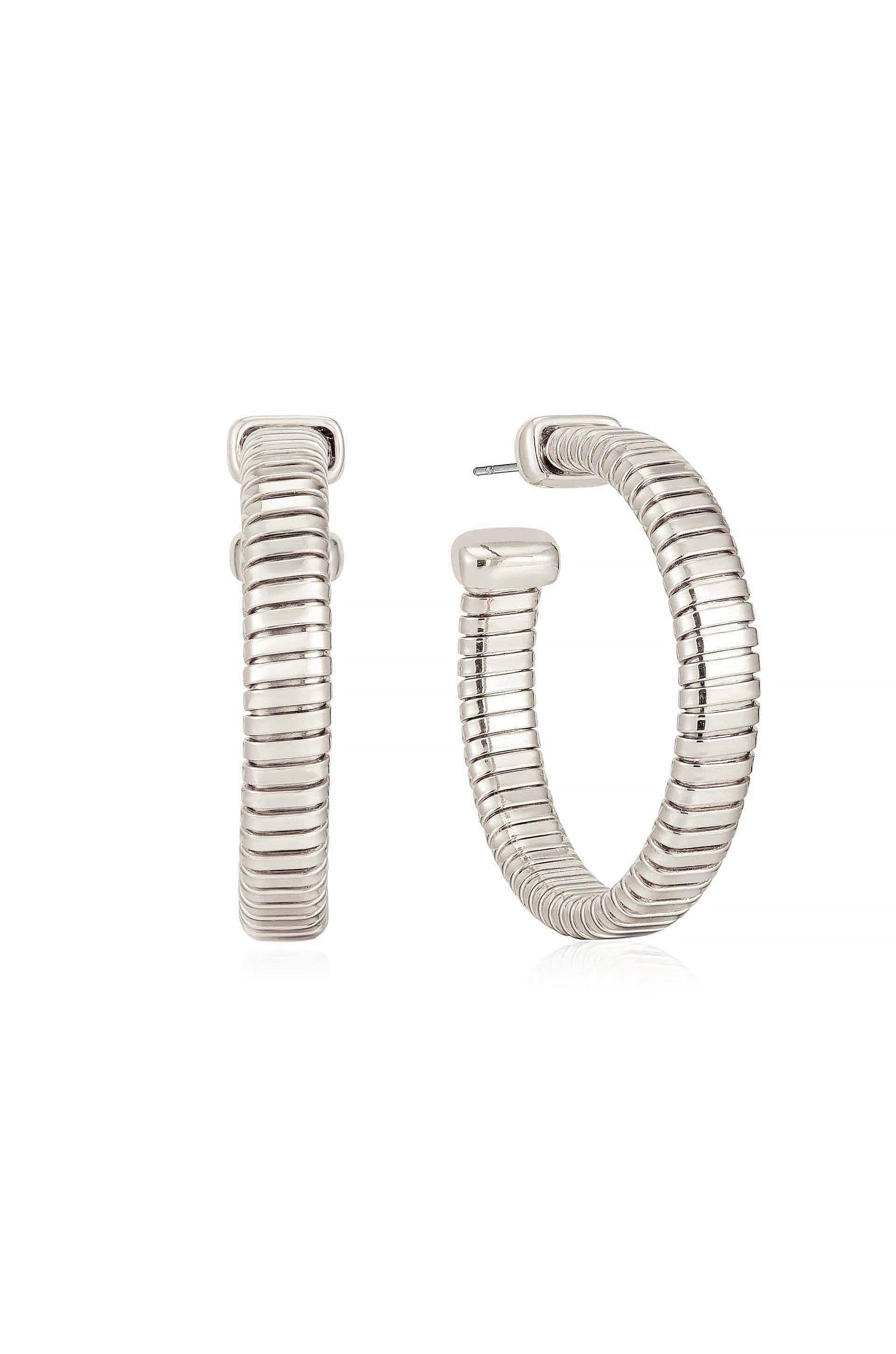 Your Essential Flex 18k Gold Plated Hoops: Silver / One Size