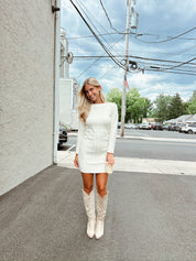 Suzie Ivory Long Sleeve Mini Dress