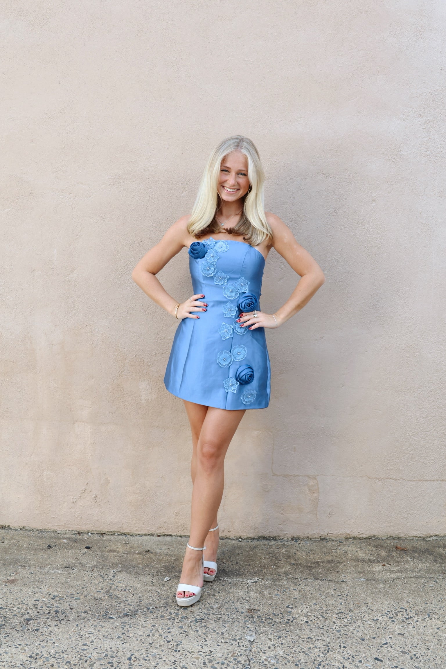 Oleander Strapless Maxi Dress In Cobalt by Elliatt