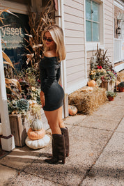 Fairleigh Sweater Dress in Charcoal by NIA