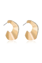 Ripple Pave Hoops: Clear Crystals
