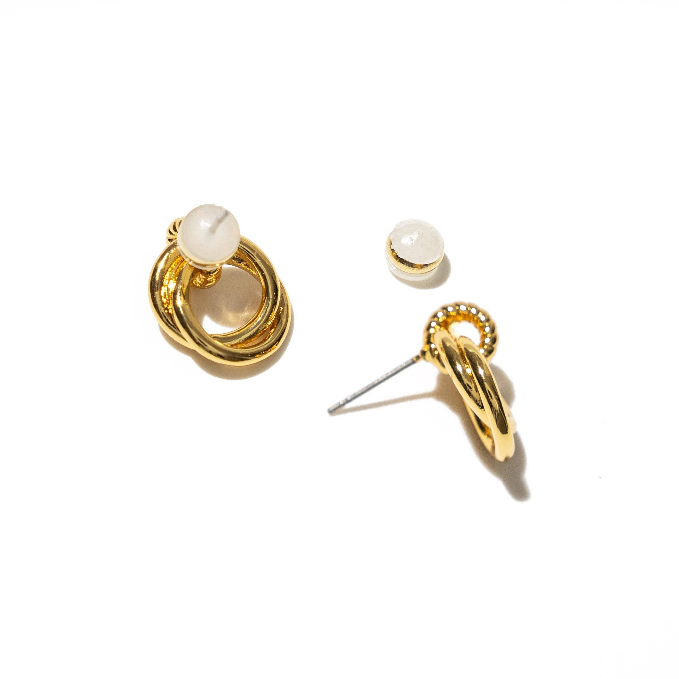 18k Gold Looped Duo Studs