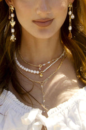 Barely There Chain and Crystal Dangle Earrings: Light Topaz Crystals with 18k Gold Plating