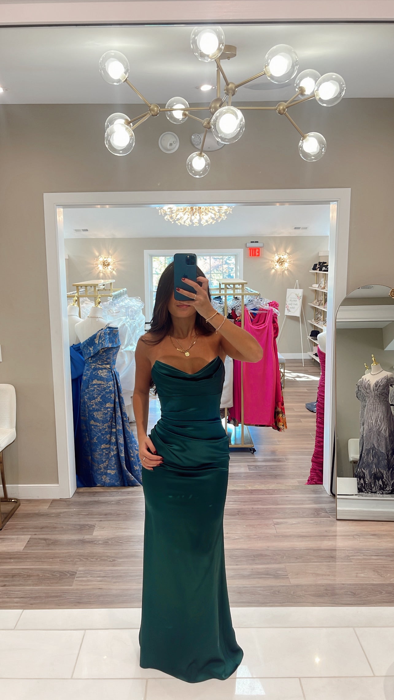 Taylor Gown in Rainforest Green