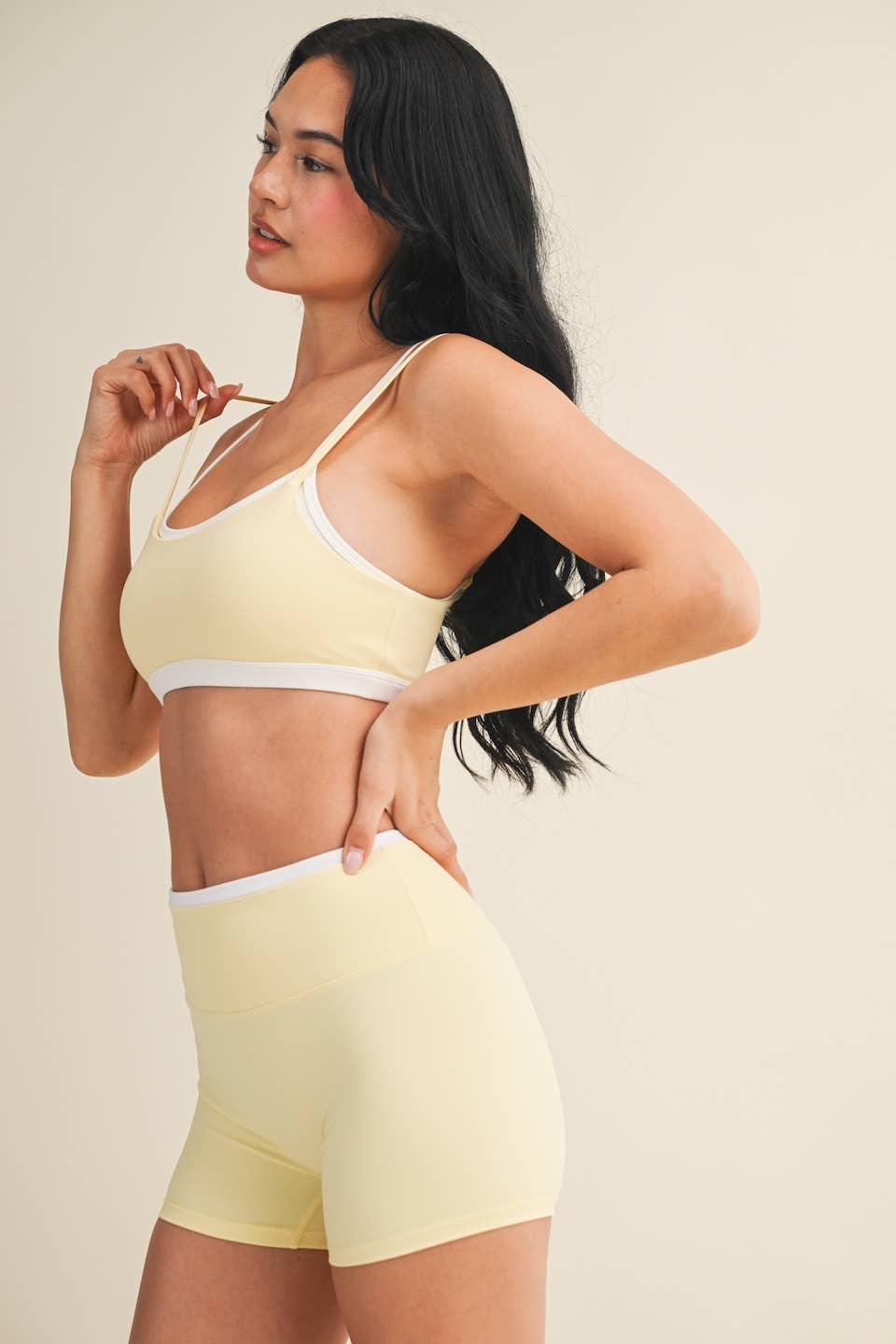 Double Layered Sports Bra: Lemon