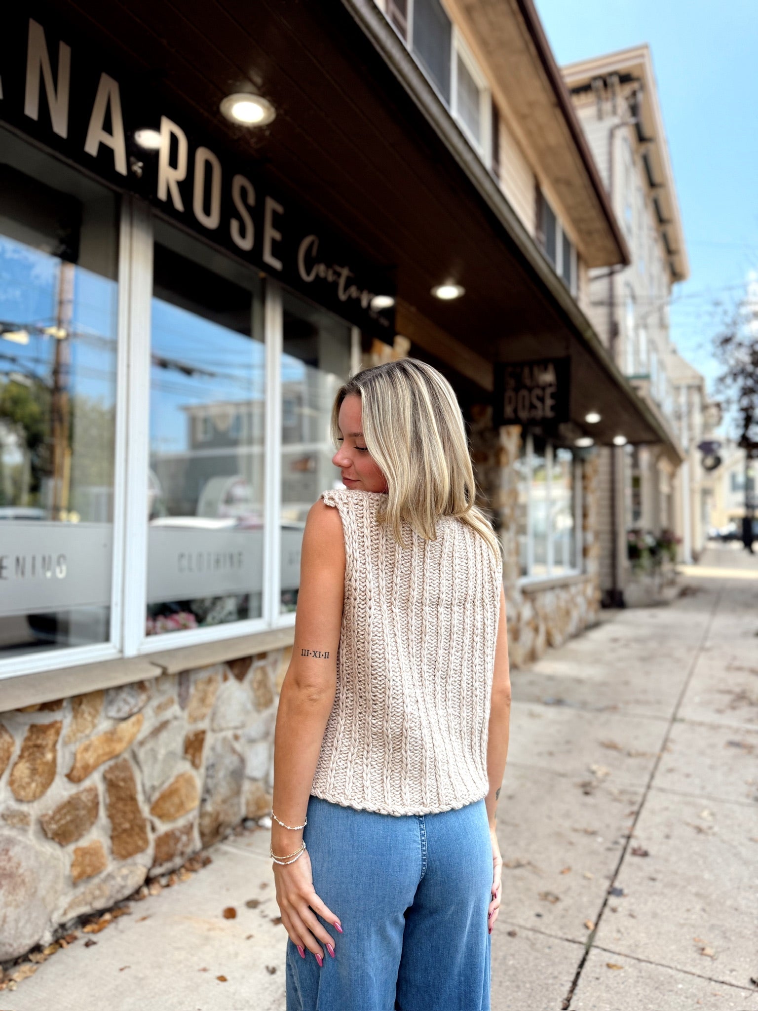 Tied Up Hugs Sweater Vest Oatmeal