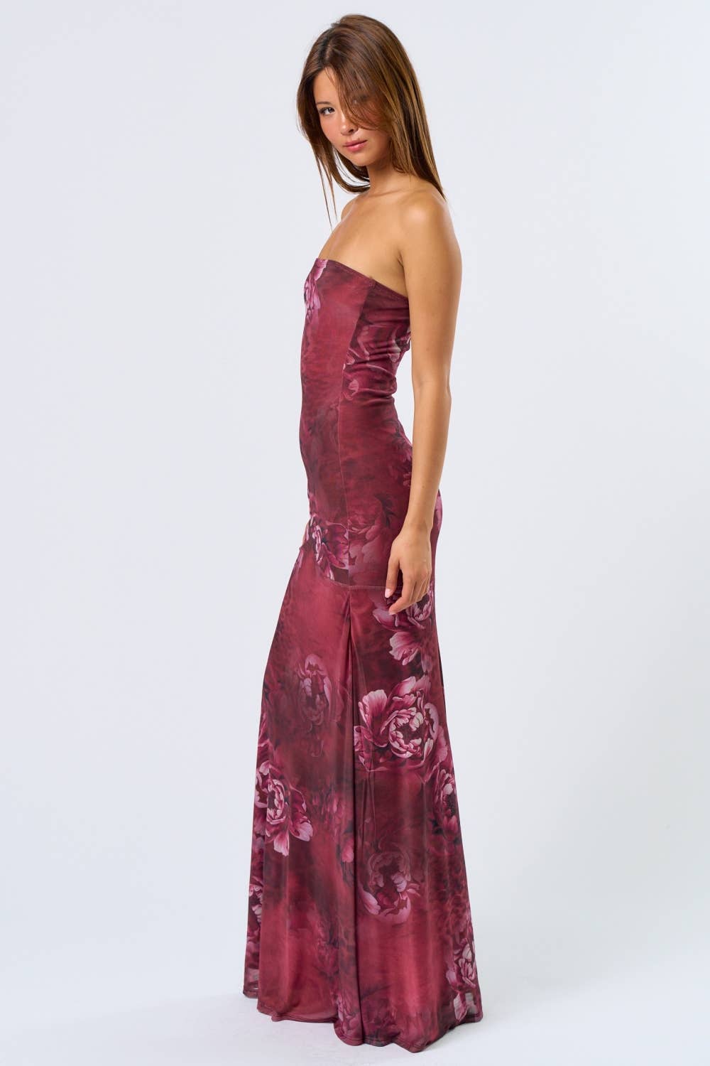 Cheetah Rose Strapless Maxi