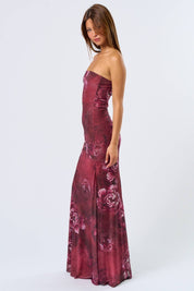 Cheetah Rose Strapless Maxi