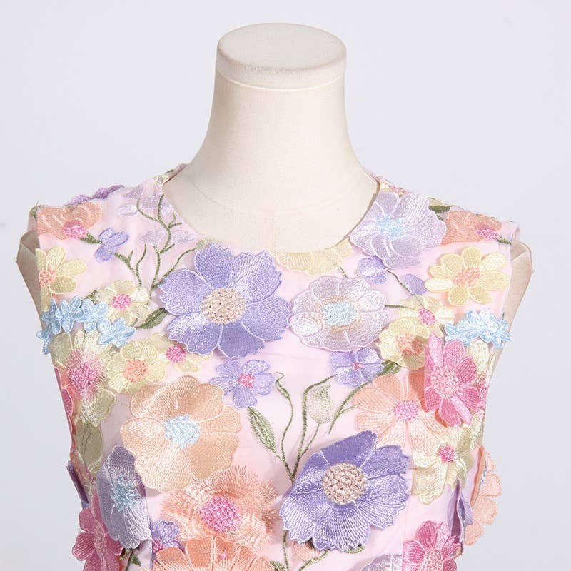 Floral Embroidery Two Piece Multi-Colored