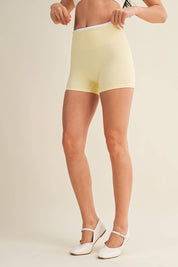 Contrast Binding Biker Shorts: Hot Pink Combo