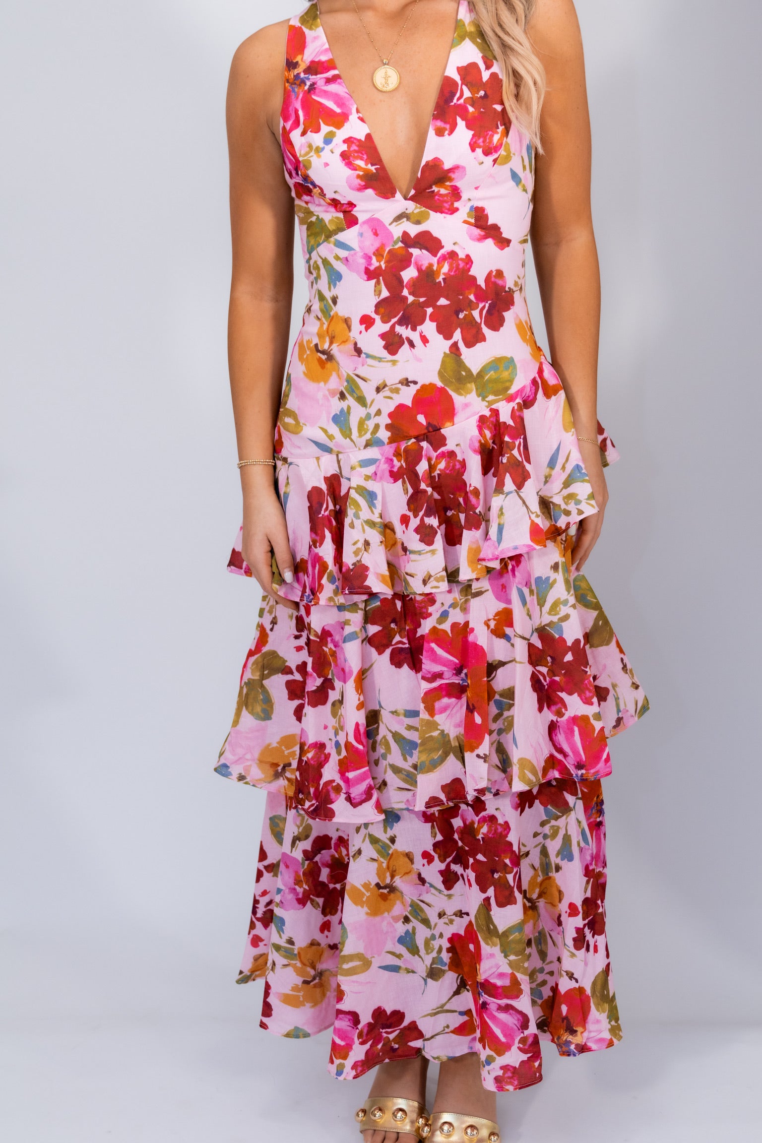 Rayne Ruffle Maxi Pink Floral