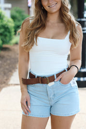 Bow Back Bodysuit White