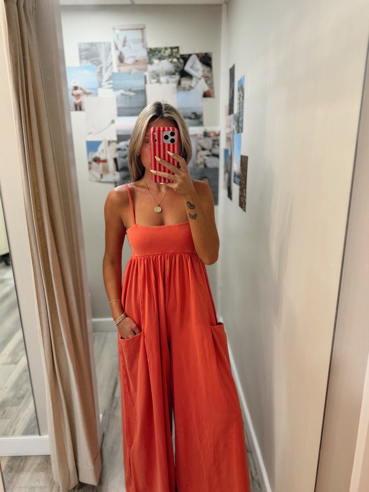 Hot Shot Strappy Onesie 2 in Grapefruit | Free People