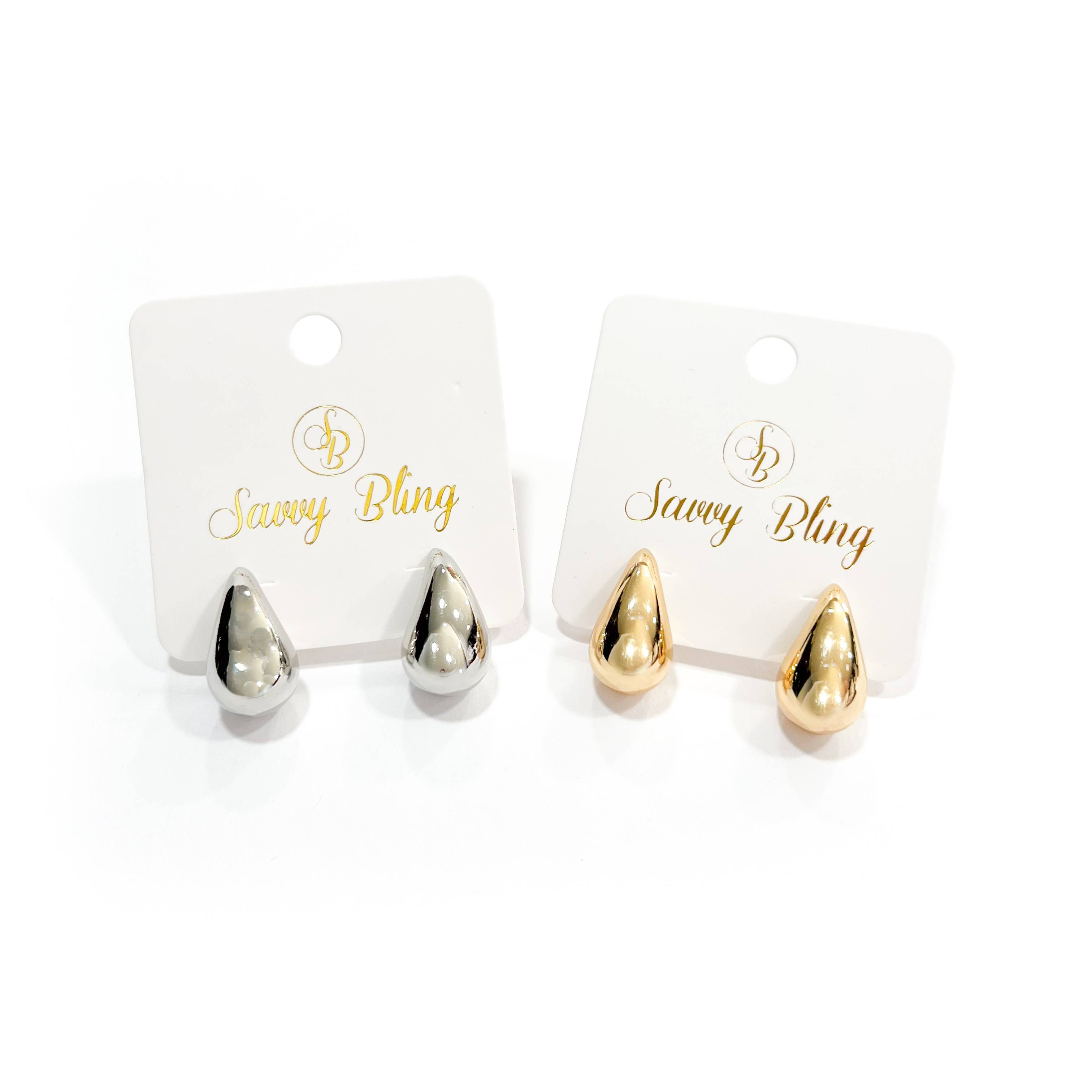 Teardrop Waterdrop Earrings 18k Gold filled- Silver filled: Large Gold Filled