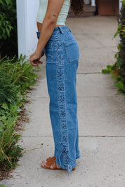 Dana Lace Up Denim Pants